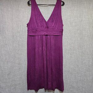 Ann Taylor Loft Plus Size Purple V Neck Relaxed Fit Dress Size XXL / 2X